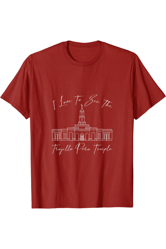Trujillo Peru Temple T-Shirt - Calligraphy Style (English) US