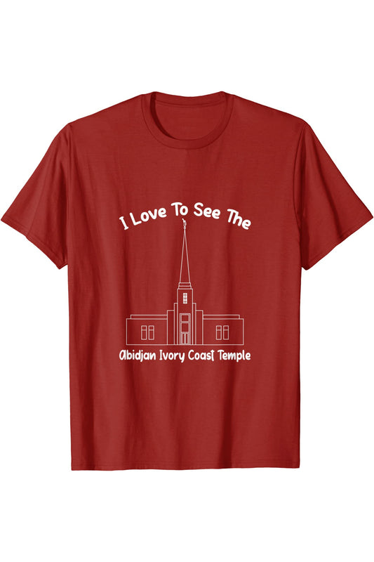 Abidjan Ivory Coast Temple T-Shirt - Primary Style (English) US