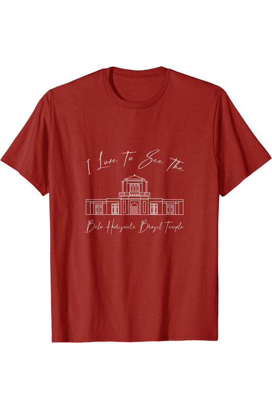 Belo Horizonte Brazil Temple T-Shirt - Calligraphy Style (English) US