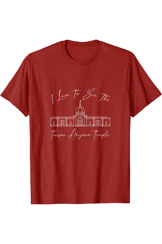 Tempio di Tucson AZ, mi piace vedere il mio tempio, calligrafia T-Shirt