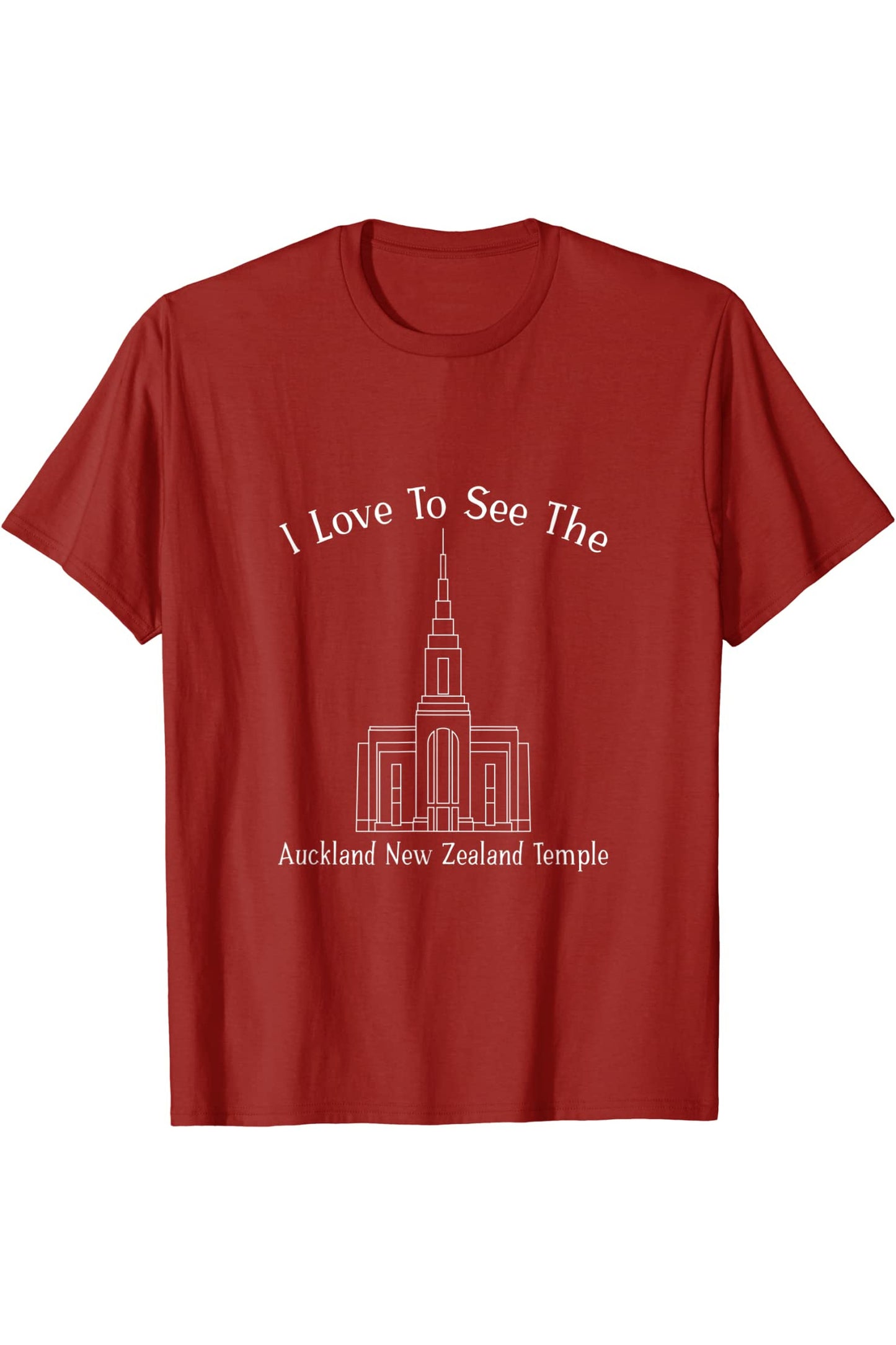 Auckland New Zealand Temple T-Shirt - Happy Style (English) US