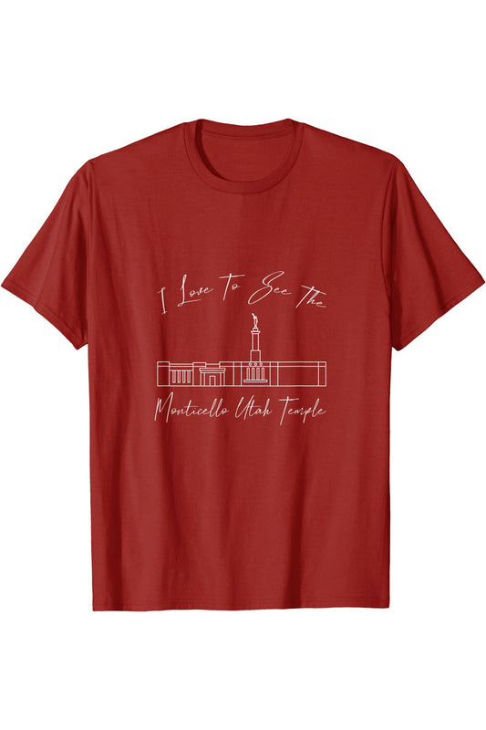 Monticello Utah Temple T-Shirt - Calligraphy Style (English) US