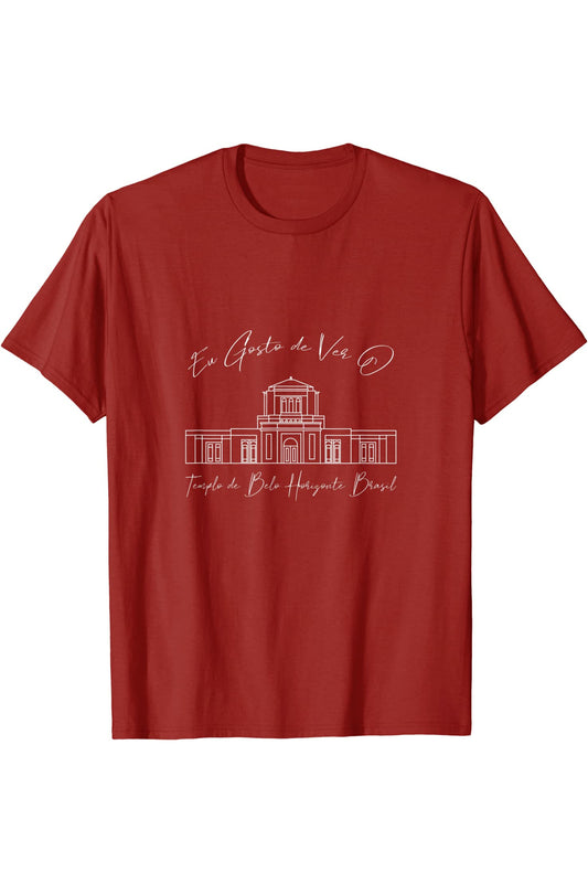 Belo Horizonte Brazil Temple T-Shirt - Calligraphy Style (Portuguese) US