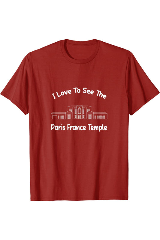 Paris France Temple T-Shirt - Primary Style (English) US