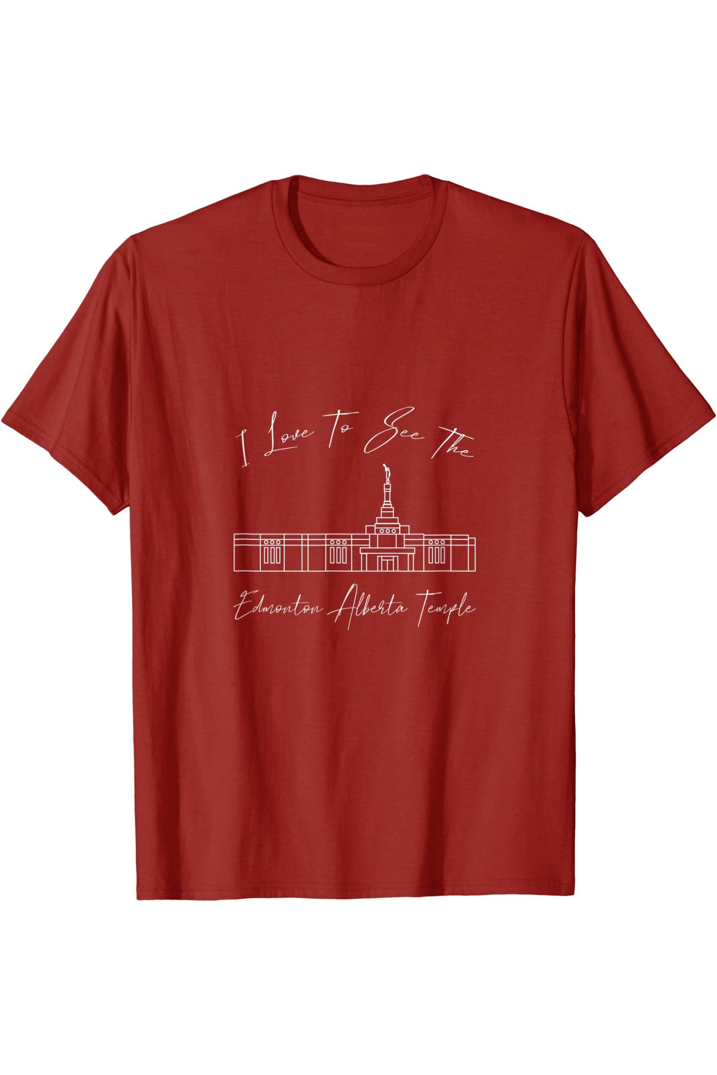 Edmonton Alberta Temple T-Shirt - Calligraphy Style (English) US