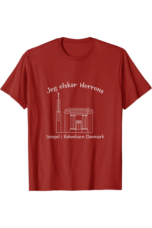 Copenhagen Denmark Temple, I love to see my temple (Danish) T-Shirt
