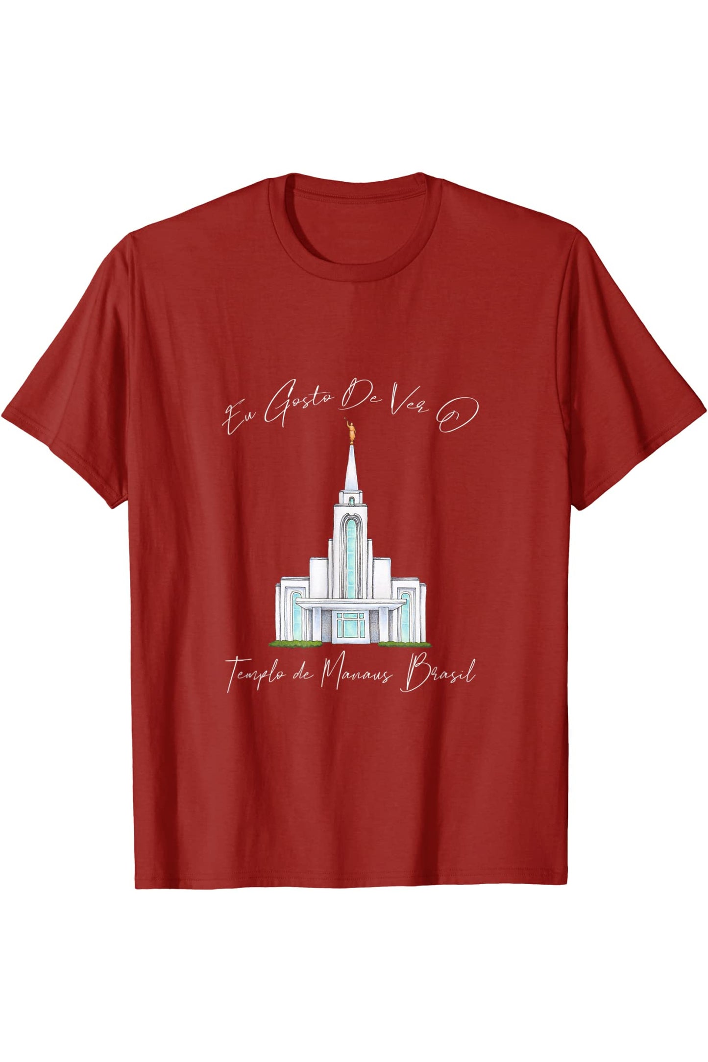 Templo de Manaus Brasil T-Shirt - Calligraphy Style (Portuguese) US