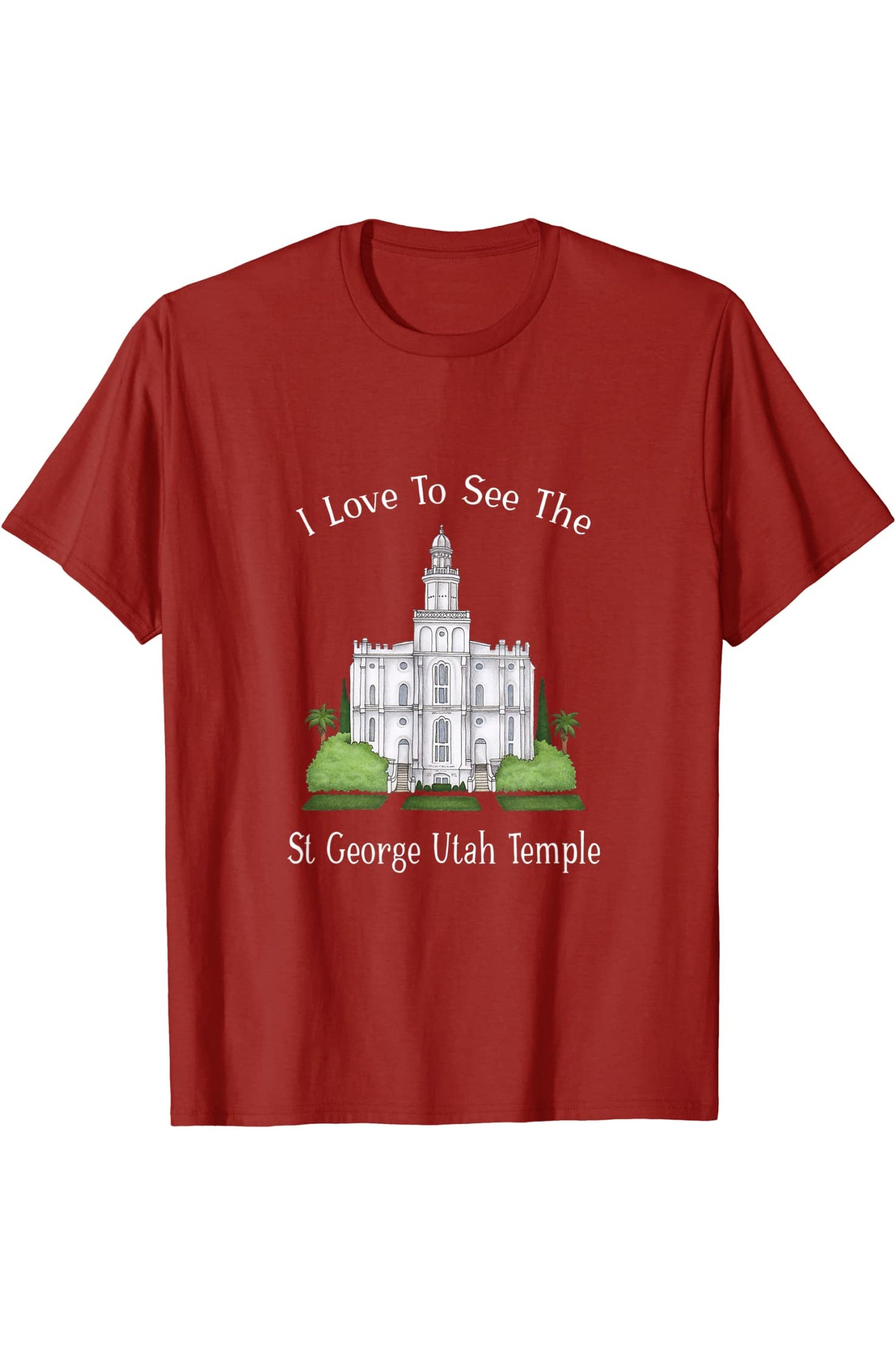 St George Utah Temple T-Shirt - Happy Style (English) US
