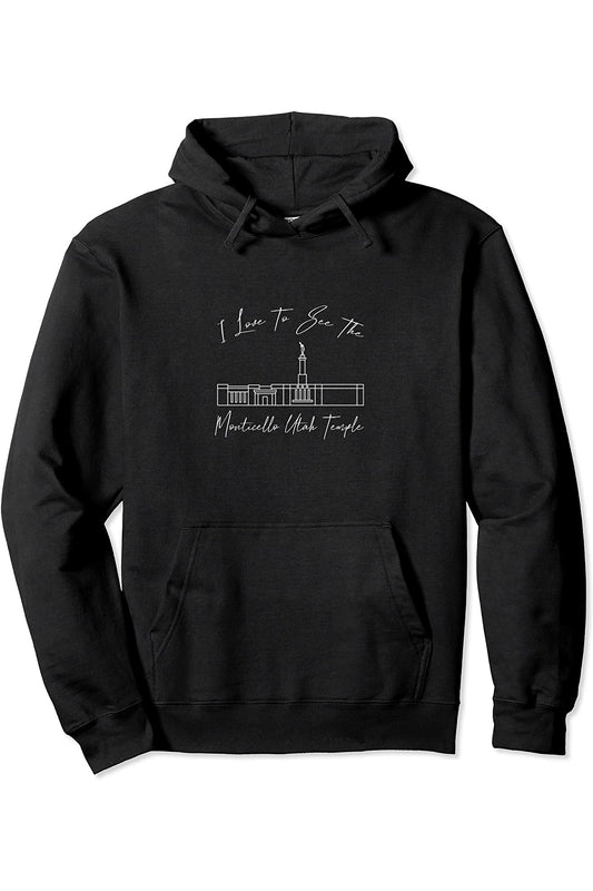 Monticello Utah Temple Pullover Hoodie - Calligraphy Style (English) US