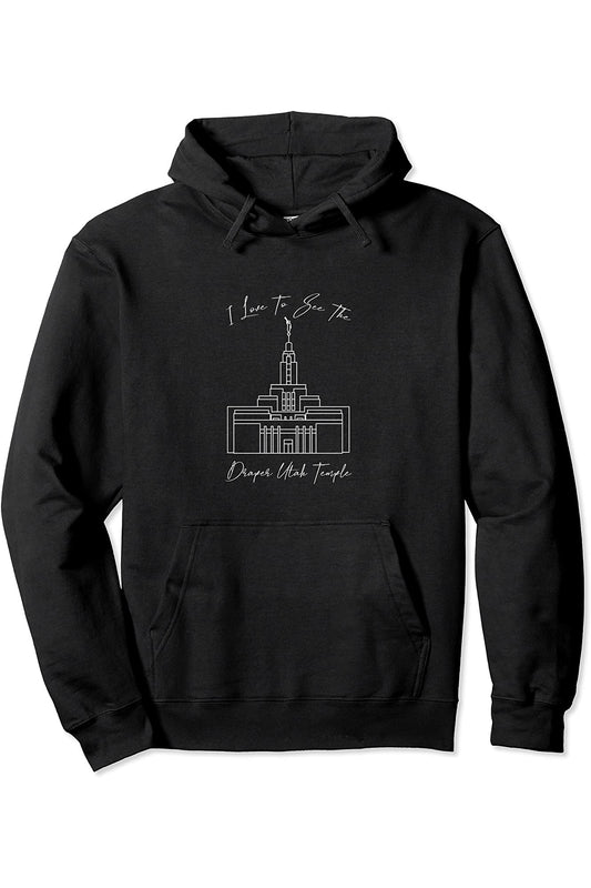 Draper Utah Temple Pullover Hoodie - Calligraphy Style (English) US