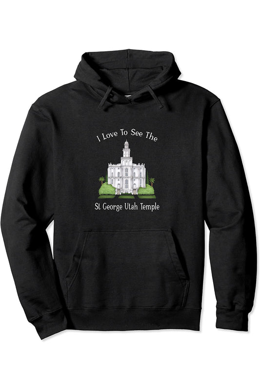 St George Utah Temple, mi piace vedere il mio tempio, colore Hoodie