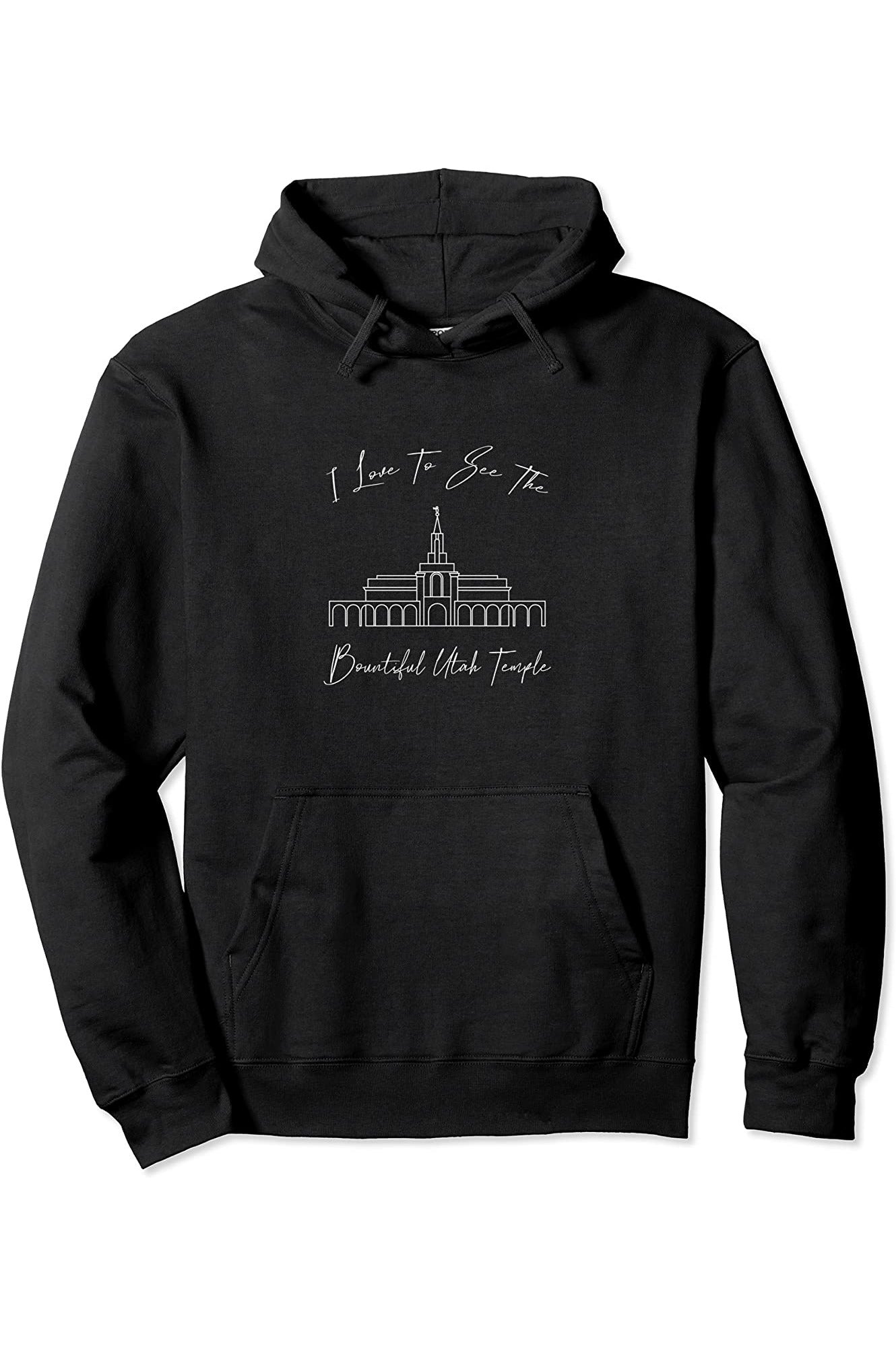 Bountiful Utah Temple Pullover Hoodie - Calligraphy Style (English) US